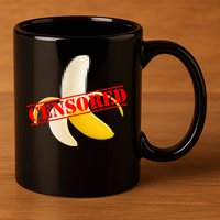 Censored Naked Banana 11oz C Handle Ceramic Mug