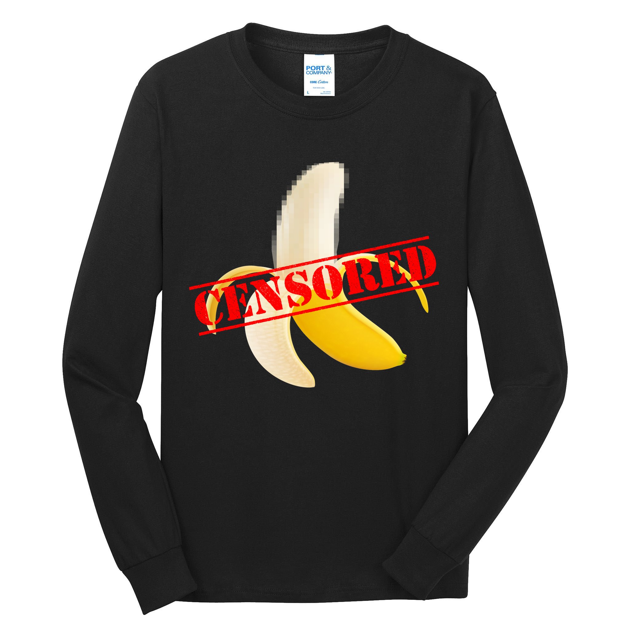 Censored Naked Banana Tall Long Sleeve T-Shirt