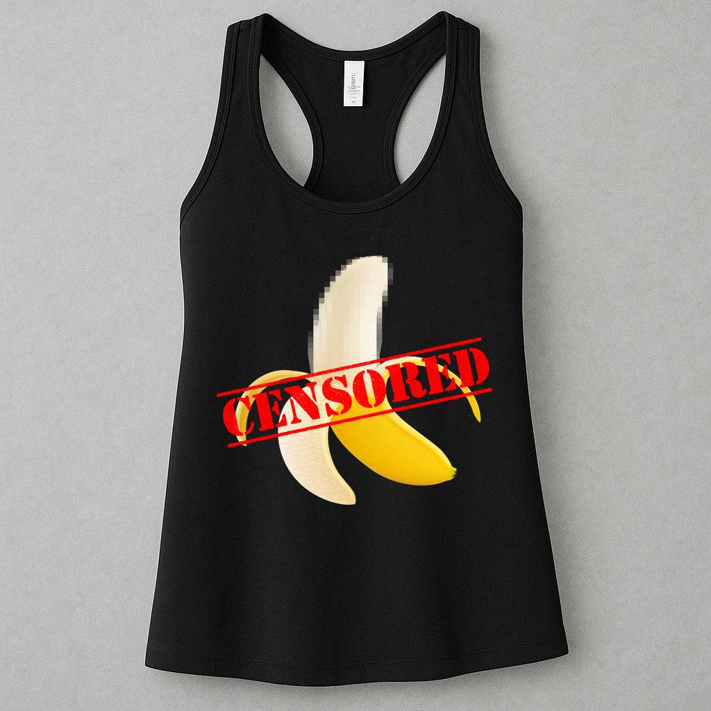 Censored Naked Banana Womens Tank Top