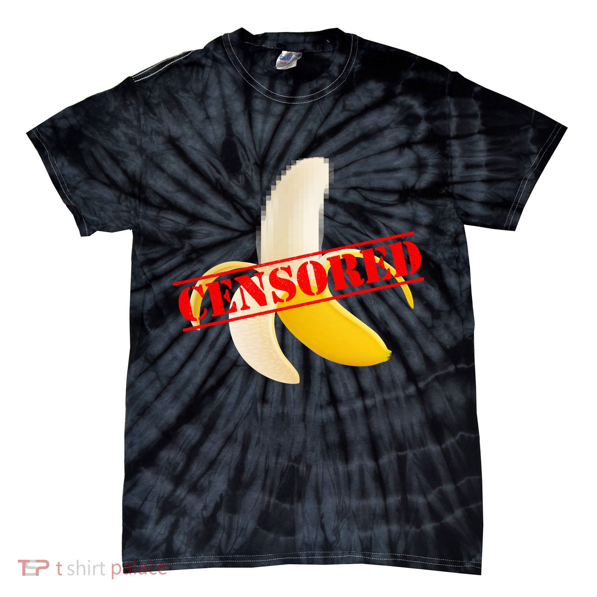 Censored Naked Banana Tie-Dye T-Shirt