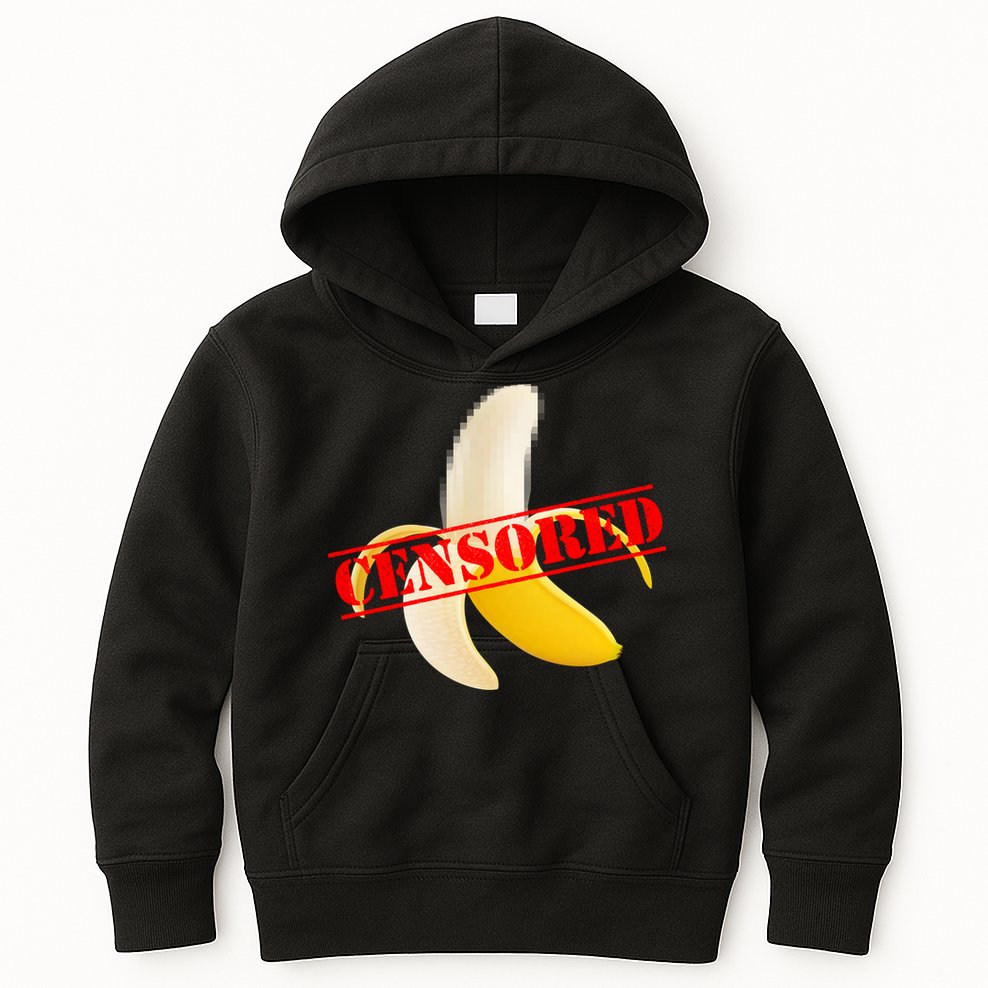 Censored Naked Banana Kids Hoodie