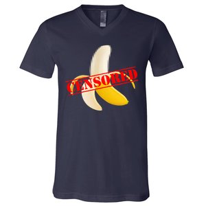 Censored Naked Banana V-Neck T-Shirt