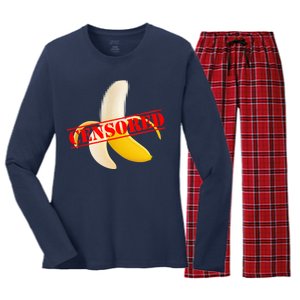 Censored Naked Banana Women's Long Sleeve Flannel Pajama Set 