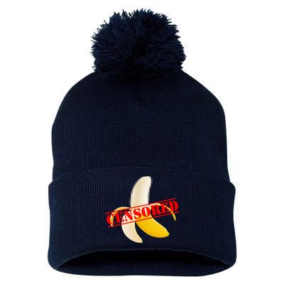 Censored Naked Banana Pom Pom 12in Knit Beanie