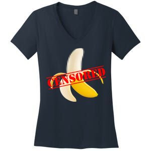 Censored Naked Banana Women's V-Neck T-Shirt