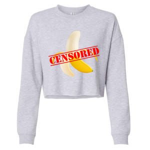 Censored Naked Banana Cropped Pullover Crew