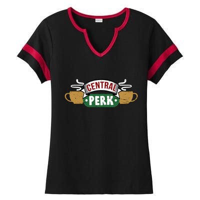 Central Perk Ladies Halftime Notch Neck Tee