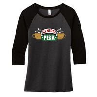 Central Perk Women's Tri-Blend 3/4-Sleeve Raglan Shirt