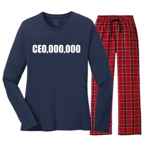 CEO,000,000 Entrepreneur Women's Long Sleeve Flannel Pajama Set 