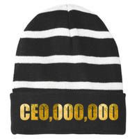 CEO,000,000 Entrepreneur Limited Edition Striped Beanie with Solid Band