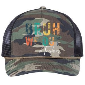 Cute End Of School Year Teacher Summer Bruh We Out Teachers Retro Rope Trucker Hat Cap