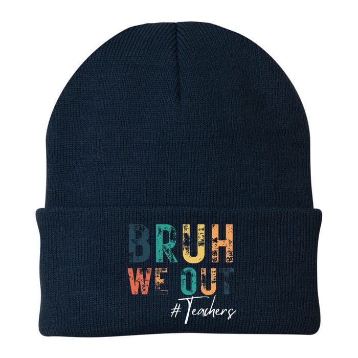 Cute End Of School Year Teacher Summer Bruh We Out Teachers Knit Cap Winter Beanie