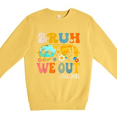 Cute End Of School Year Teacher Summer Bruh We Out Teachers Premium Crewneck Sweatshirt