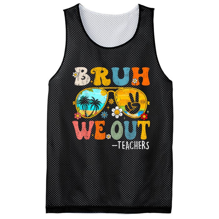 Cute End Of School Year Teacher Summer Bruh We Out Teachers Mesh Reversible Basketball Jersey Tank