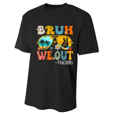 Cute End Of School Year Teacher Summer Bruh We Out Teachers Performance Sprint T-Shirt