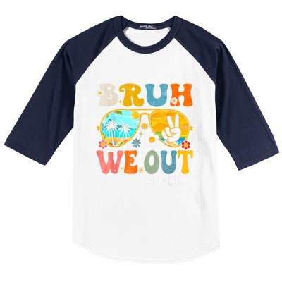 Cute End Of School Year Teacher Summer Bruh We Out Teachers Baseball Sleeve Shirt