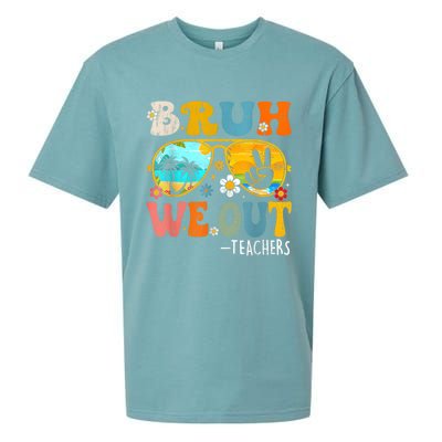 Cute End Of School Year Teacher Summer Bruh We Out Teachers Sueded Cloud Jersey T-Shirt