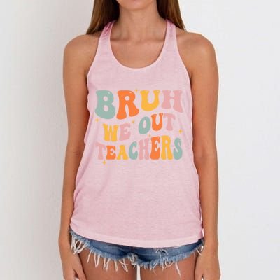 Cute End Of School Year Teacher Summer Bruh We Out Teachers Women's Knotted Racerback Tank