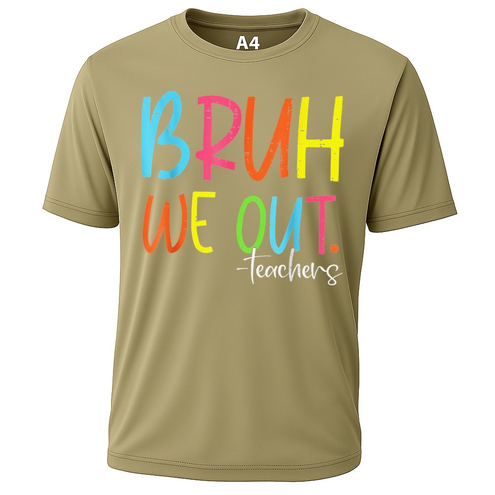Cute End Of School Year Teacher Summer Bruh We Out Teachers Cooling Performance Crew T-Shirt