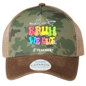 Cute End Of School Year Groovy Summer Bruh We Out Teachers Gift Legacy Tie Dye Trucker Hat