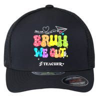 Cute End Of School Year Groovy Summer Bruh We Out Teachers Gift Flexfit Unipanel Trucker Cap