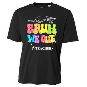 Cute End Of School Year Groovy Summer Bruh We Out Teachers Gift Cooling Performance Crew T-Shirt