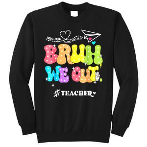 Cute End Of School Year Groovy Summer Bruh We Out Teachers Gift Sweatshirt