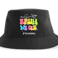 Cute End Of School Year Groovy Summer Bruh We Out Teachers Gift Sustainable Bucket Hat