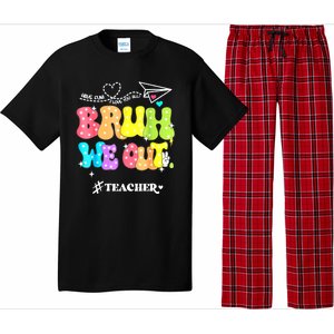 Cute End Of School Year Groovy Summer Bruh We Out Teachers Gift Pajama Set