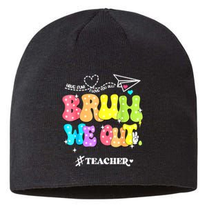 Cute End Of School Year Groovy Summer Bruh We Out Teachers Gift Sustainable Beanie