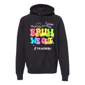 Cute End Of School Year Groovy Summer Bruh We Out Teachers Gift Premium Hoodie