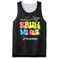 Cute End Of School Year Groovy Summer Bruh We Out Teachers Gift Mesh Reversible Basketball Jersey Tank