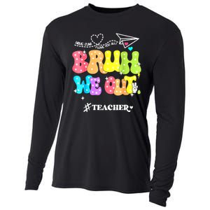 Cute End Of School Year Groovy Summer Bruh We Out Teachers Gift Cooling Performance Long Sleeve Crew