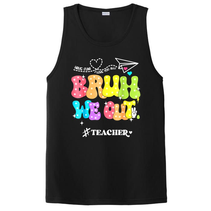 Cute End Of School Year Groovy Summer Bruh We Out Teachers Gift PosiCharge Competitor Tank