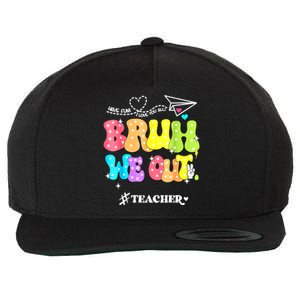 Cute End Of School Year Groovy Summer Bruh We Out Teachers Gift Wool Snapback Cap