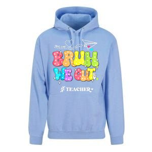 Cute End Of School Year Groovy Summer Bruh We Out Teachers Gift Unisex Surf Hoodie