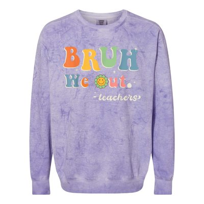 Cute End Of School Year Teacher Summer Bruh We Out Teachers Colorblast Crewneck Sweatshirt