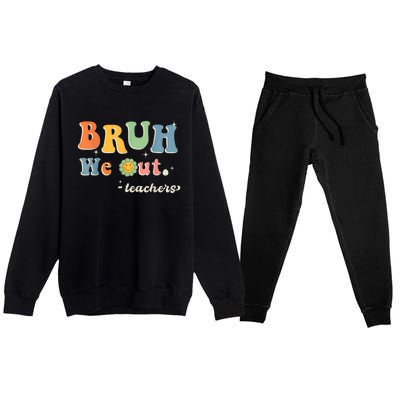 Cute End Of School Year Teacher Summer Bruh We Out Teachers Premium Crewneck Sweatsuit Set