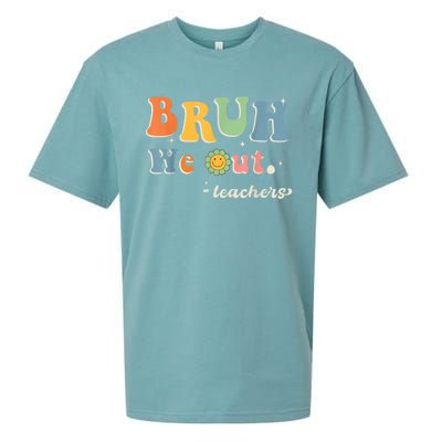 Cute End Of School Year Teacher Summer Bruh We Out Teachers Sueded Cloud Jersey T-Shirt