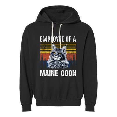 Cat Employee Of A Mine Coon Garment-Dyed Fleece Hoodie