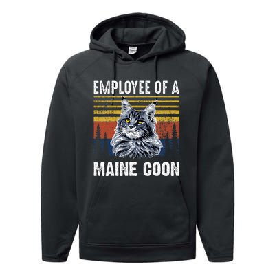 Cat Employee Of A Mine Coon Performance Fleece Hoodie