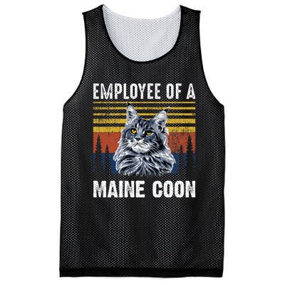 Cat Employee Of A Mine Coon Mesh Reversible Basketball Jersey Tank