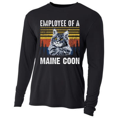 Cat Employee Of A Mine Coon Cooling Performance Long Sleeve Crew