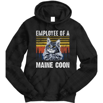 Cat Employee Of A Mine Coon Tie Dye Hoodie