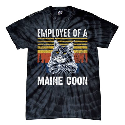 Cat Employee Of A Mine Coon Tie-Dye T-Shirt