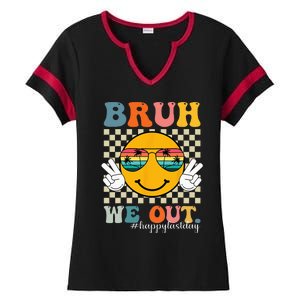 Cute End Of School Year Teacher Summer Bruh We Out Teachers Ladies Halftime Notch Neck Tee