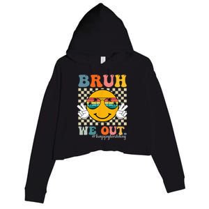 Cute End Of School Year Teacher Summer Bruh We Out Teachers Crop Fleece Hoodie