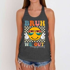 Cute End Of School Year Teacher Summer Bruh We Out Teachers Women's Knotted Racerback Tank