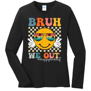 Cute End Of School Year Teacher Summer Bruh We Out Teachers Ladies Long Sleeve Shirt