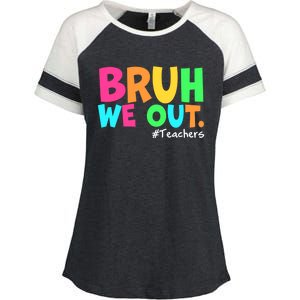 Cute End Of School Year Teacher Summer Bruh We Out Teachers Gift Enza Ladies Jersey Colorblock Tee